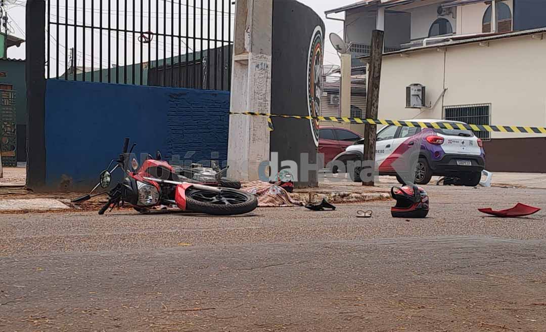 Colisão entre carro e moto deixa um morto e um ferido no Conjunto Tucumã