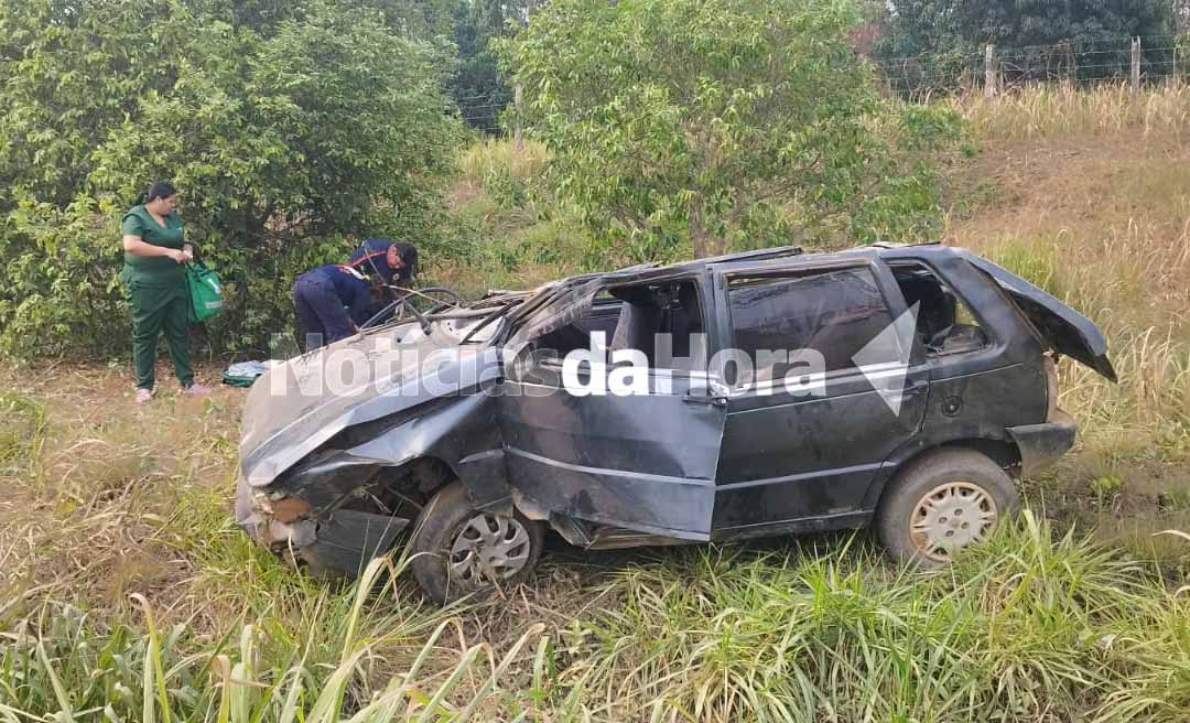 Capotamento deixa homem gravemente ferido em acidente entre Rio Branco e Bujari