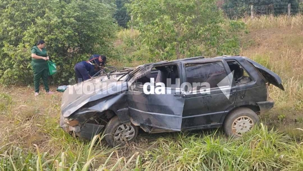 Capotamento deixa homem gravemente ferido em acidente entre Rio Branco e Bujari