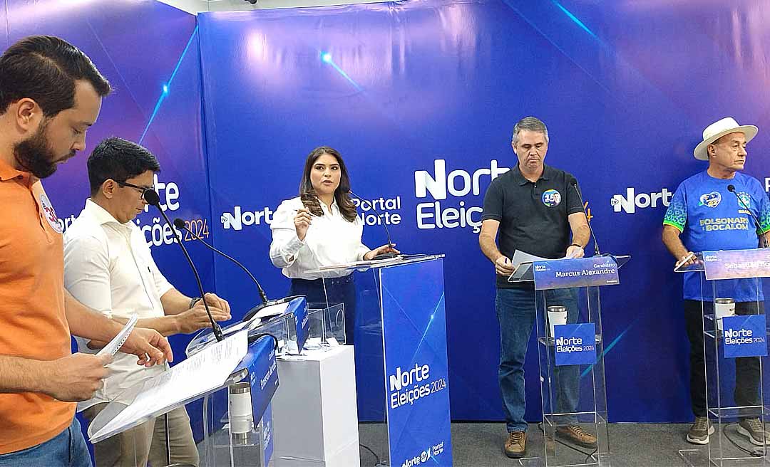 Longe de uma cadeirada, debate na TV Norte entre os candidatos a prefeito de Rio Branco foi uma reunião de irmandade e quase deu sono