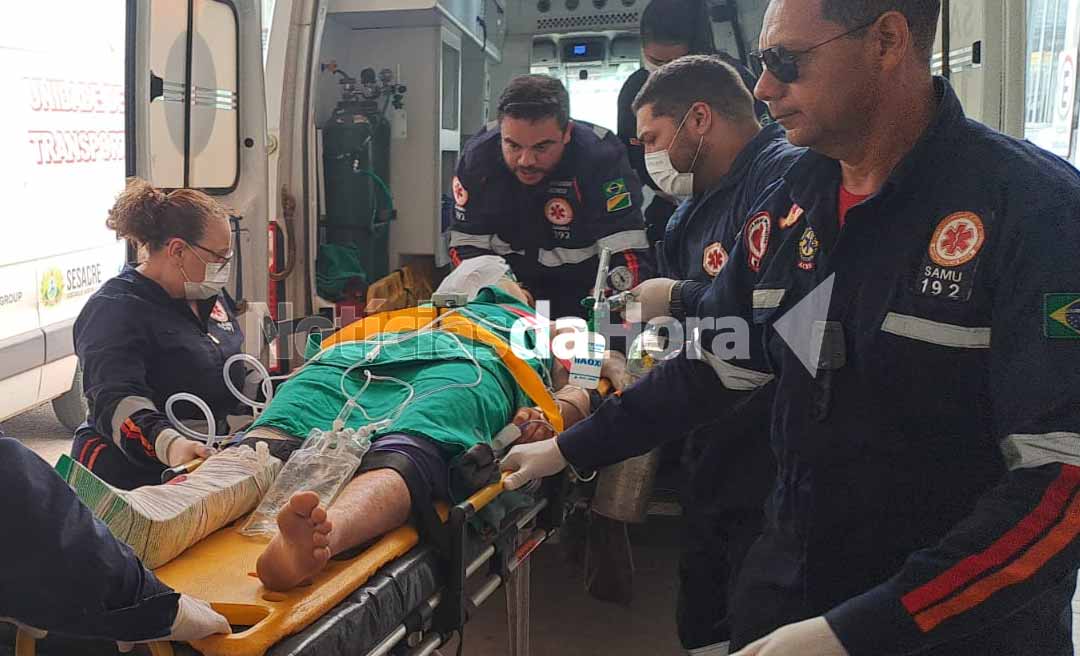 Trabalhador fica ferido após ser atingido por árvore durante derrubada 