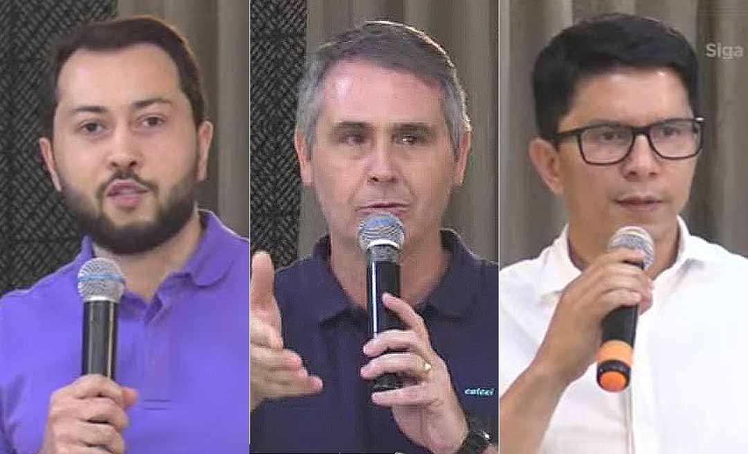 Ausente, Bocalom vira principal assunto do debate da Ufac e leva cutucadas de Marcus, Jenilson e Jarude