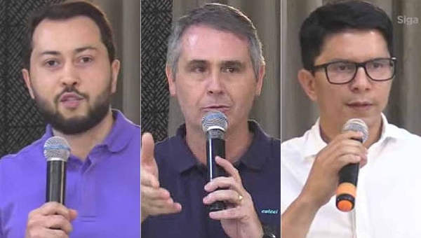 Ausente, Bocalom vira principal assunto do debate da Ufac e leva cutucadas de Marcus, Jenilson e Jarude