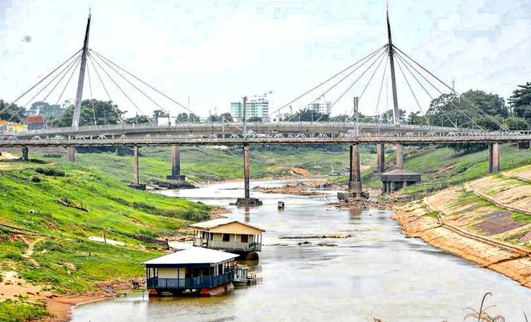 Rio Acre registra o menor nível na Capital em mais de meio século; manancial marcou 1,23 metro neste sábado