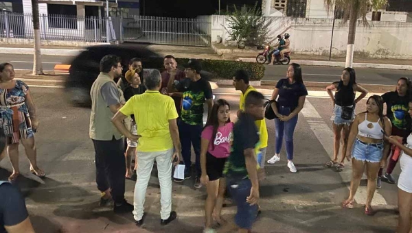 Pouca movimentação em frente à TV Gazeta para o debate com os candidatos a prefeito de Rio Branco