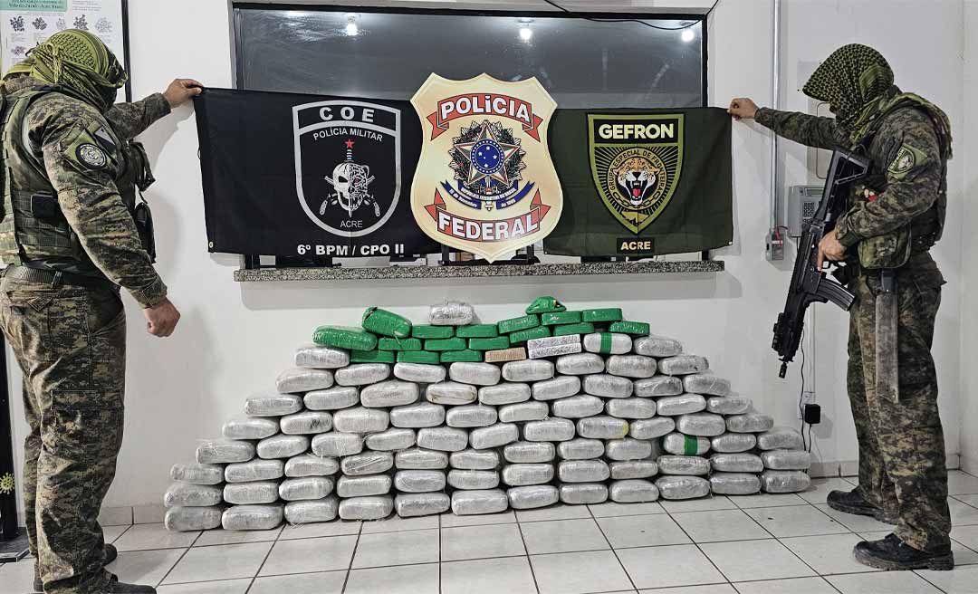 Polícia Federal e agentes do Gefron apreendem mais de 100 kg de drogas em Rodrigues Alves; três pessoas foram presas