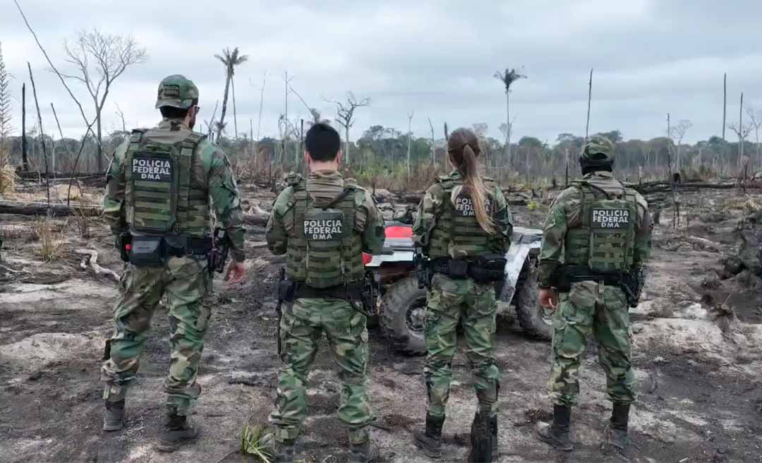 PF cumpre seis mandados e prende responsável por desmatar e incendiar 953 hectares em gleba pública da União em Boca do Acre