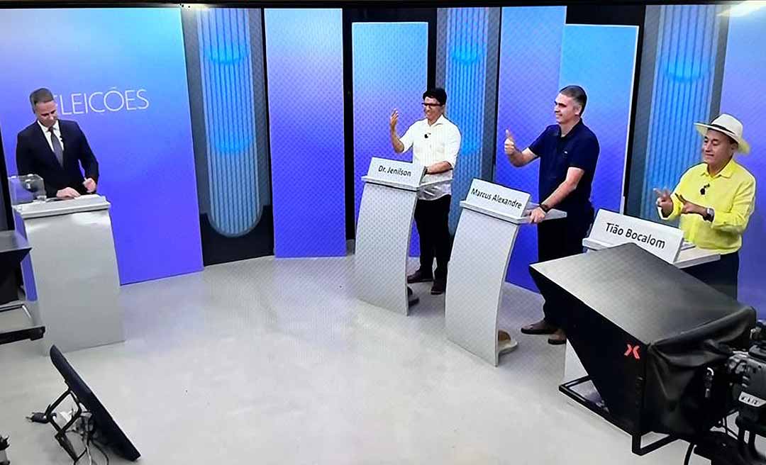 Debate final antes da eleição em Rio Branco é marcado por troca de acusações entre Bocalom e Marcus Alexandre; Jenilson Leite assume papel de antagonista