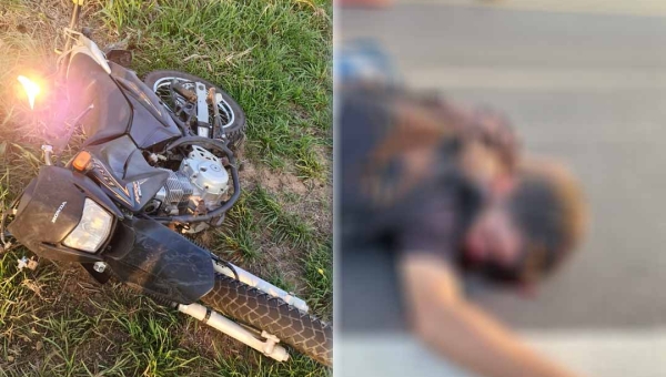 Motociclista sofre acidente grave durante ultrapassagem na BR-317, próximo a Epitaciolândia