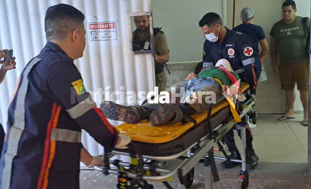 Idoso é atropelado na estrada de Porto Acre durante forte chuva; vítima sofreu um corte na cabeça