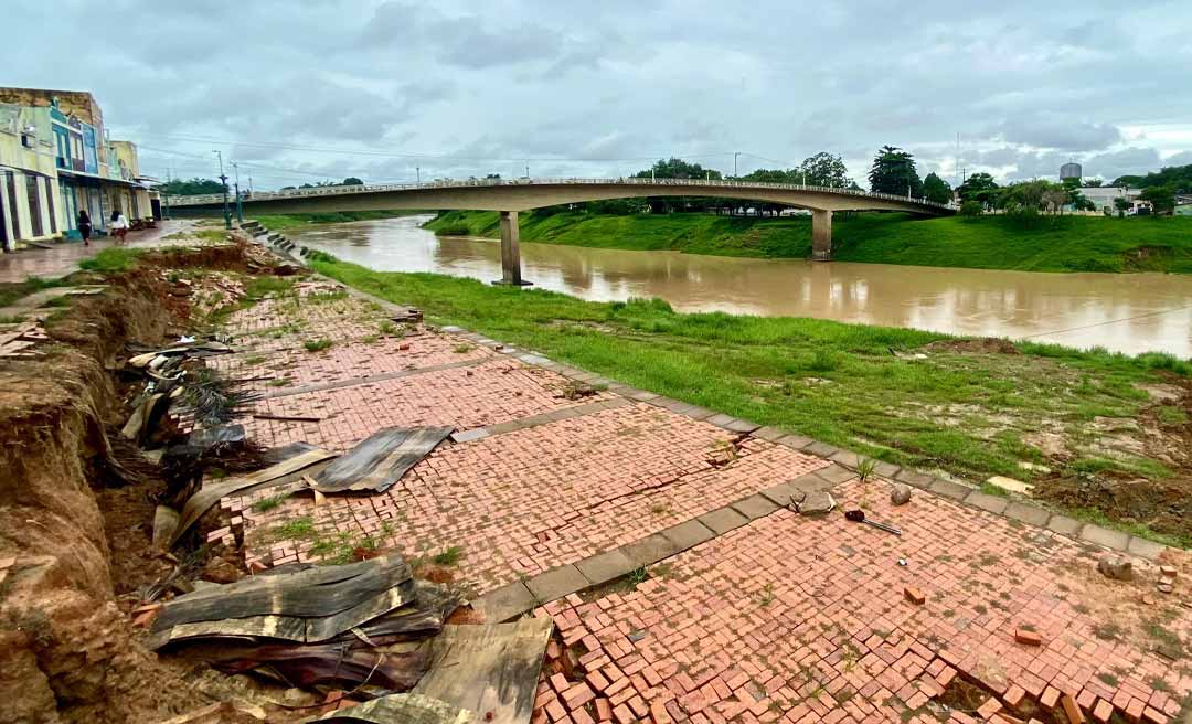 Apesar das chuvas, nível do Rio Acre diminui 33 centímetros na Capital nesta segunda-feira