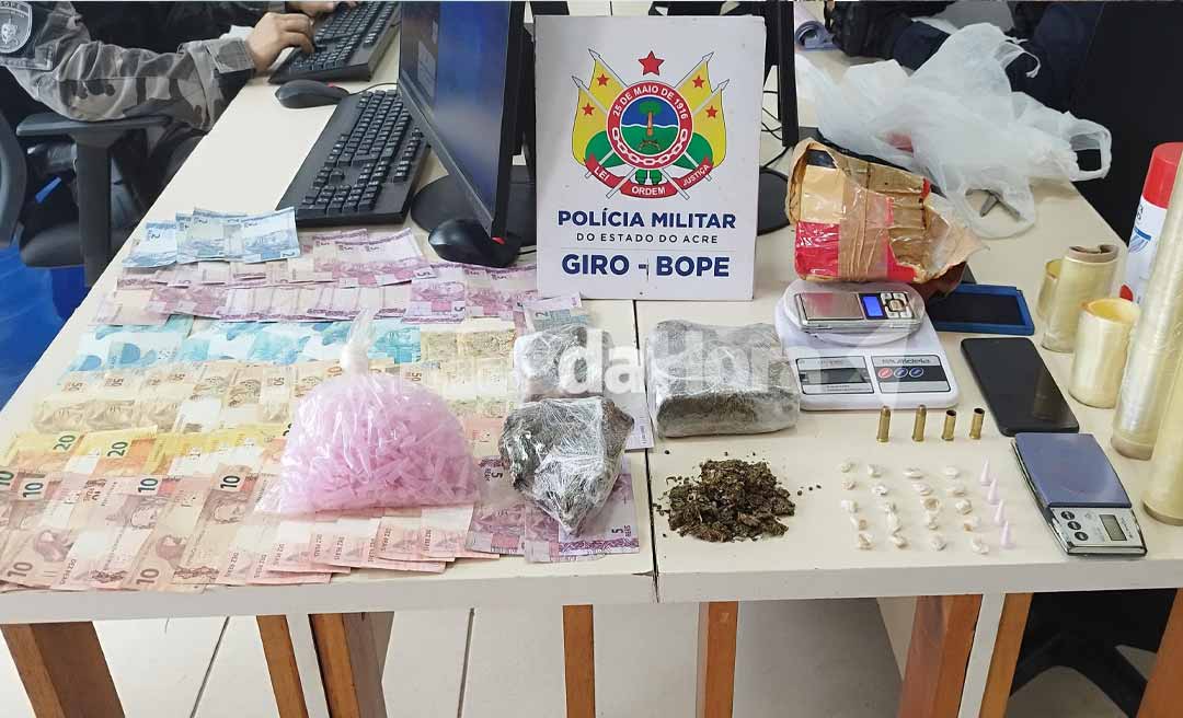 BOPE apreende mais de 1 kg de maconha e R$ 2.200 em dinheiro no bairro Ilson Ribeiro, na Capital