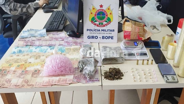 BOPE apreende mais de 1 kg de maconha e R$ 2.200 em dinheiro no bairro Ilson Ribeiro, na Capital