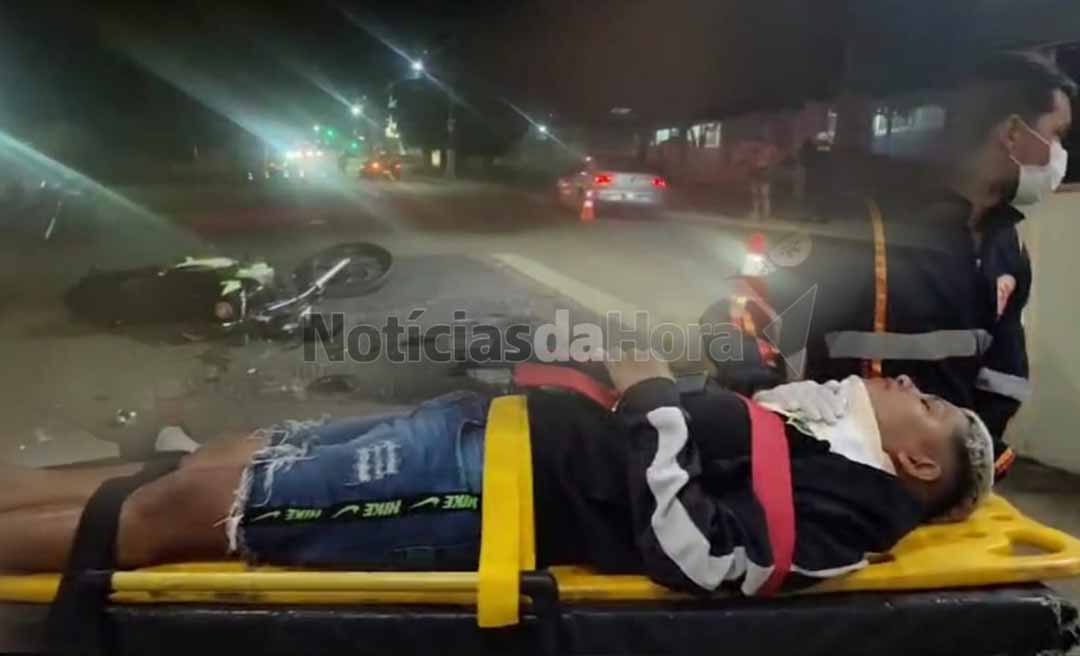 Motorista embriagado causa acidente no bairro Abraão Alab, na Capital; vítima sofre vários ferimentos