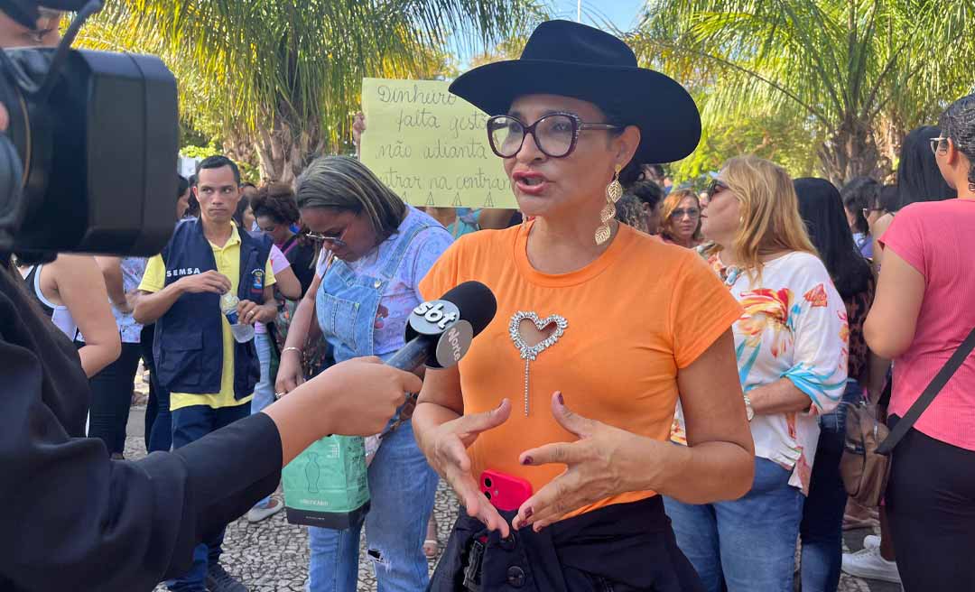 Profissionais da Educação fazem paralisação em Rio Branco cobrando valorização e cumprimento de direitos garantidos à categoria