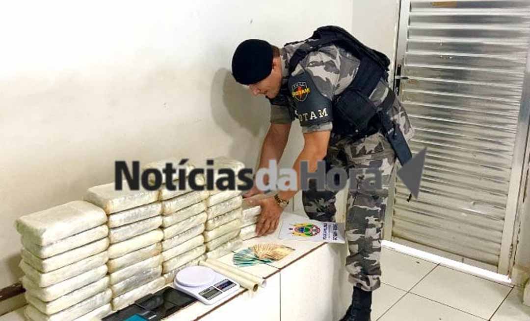 PMAC apreende mais de 40 quilos de skunk e prende homem no bairro Bahia; prejuízo é de quase R$ 500 mil ao crime organizado