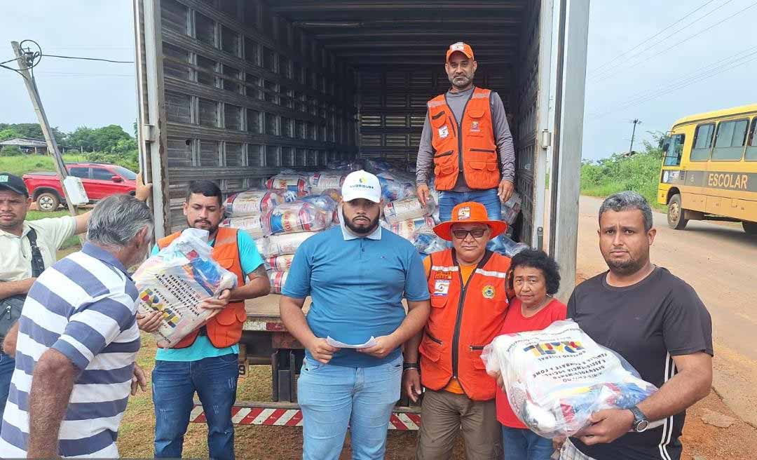 Defesa Civil Municipal entrega de cestas básicas na comunidade Vila Verde, zona rural da Capital