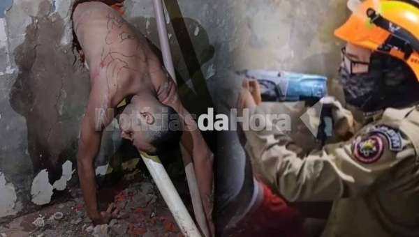 Detento fica entalado durante tentativa de fuga no presídio FOC e bombeiros são acionados