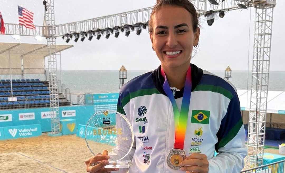 Atleta acreana conquista bronze na China pelo Circuito Mundial de Vôlei de Praia