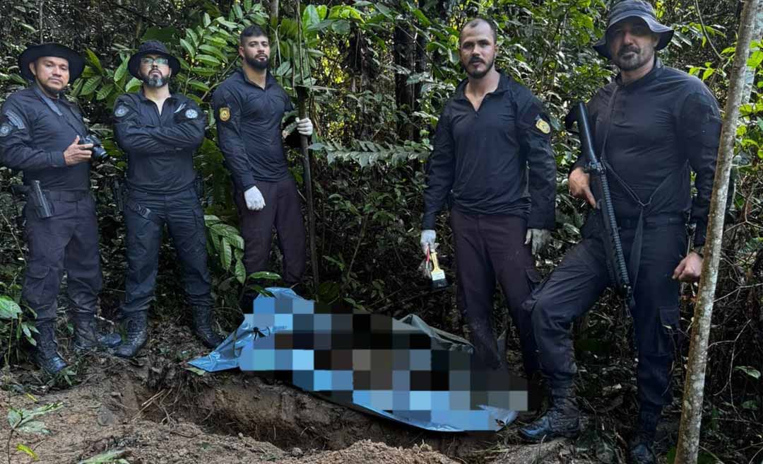 Polícia Civil do Acre realiza exumação de jovem morto durante caçada em área de mata na fronteira com o Peru
