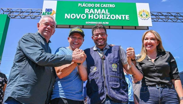 Governo entrega obra de pavimentação do Ramal Novo Horizonte em Plácido de Castro