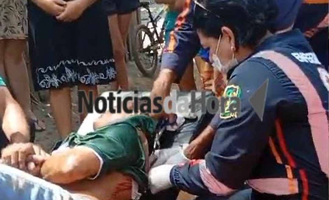 Bebedeira termina em tentativa de homicídio: homem é esfaqueado nas costas e segue em estado grave no PS de Rio Branco