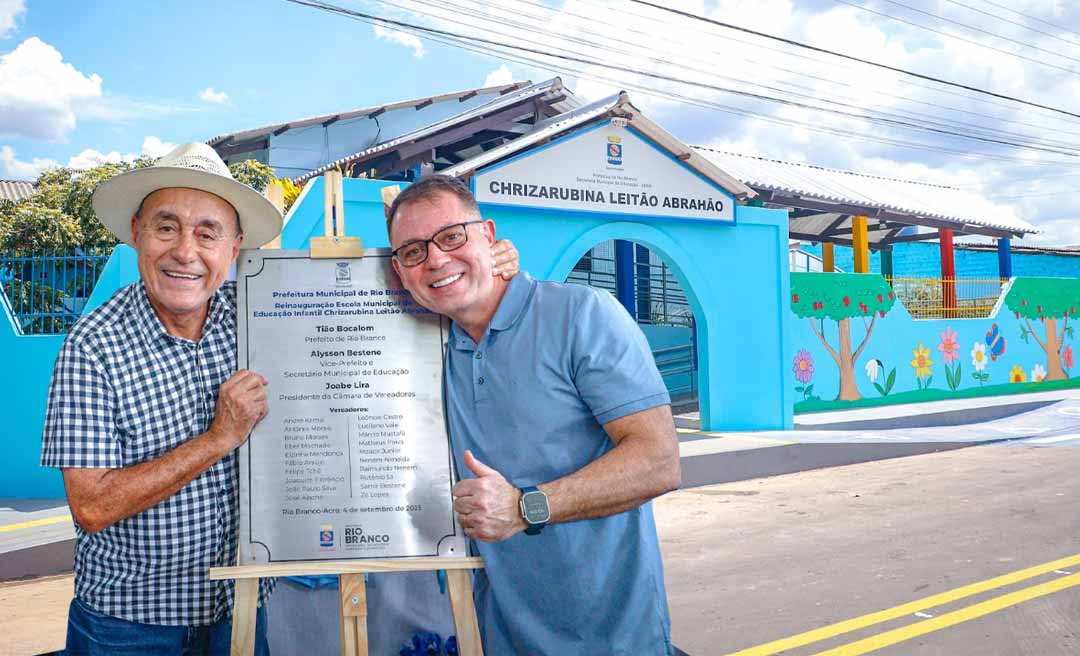 Conseguimos atender a uma reivindicação que se arrastava há mais de 20 anos”, diz Bocalom ao reinaugurar Escola Chrizarubina Leitão Abraão