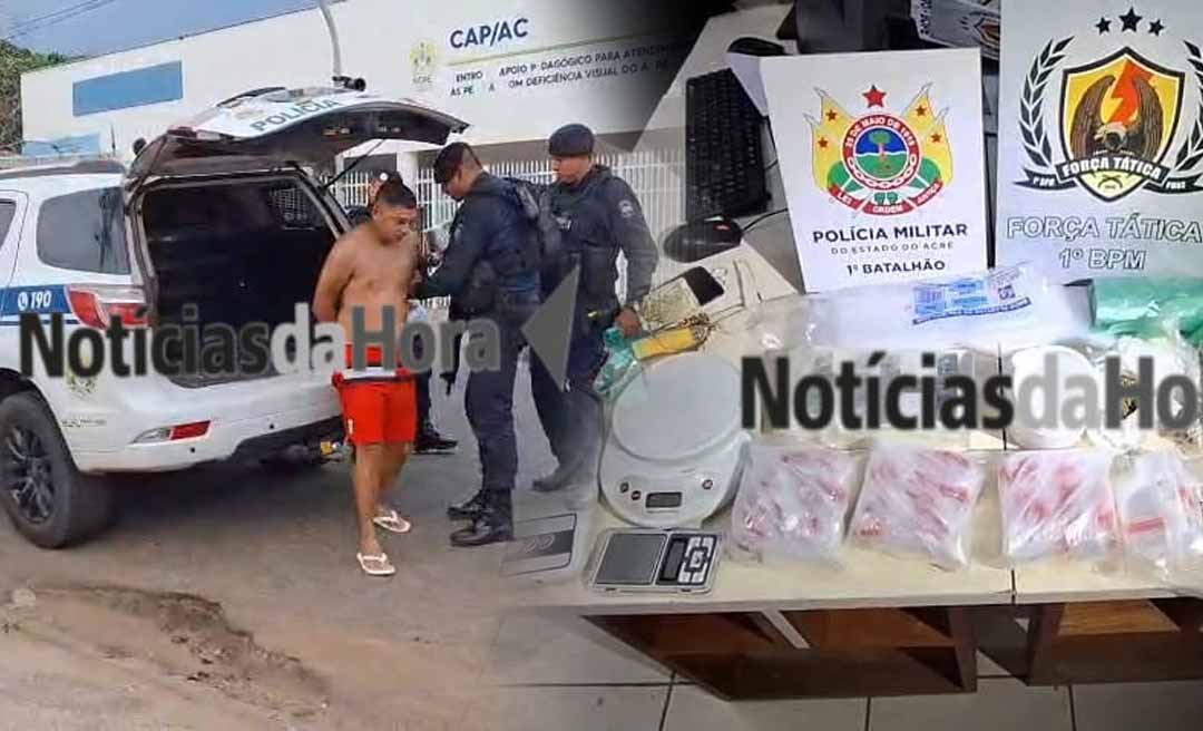 Força Tática do 1º BPM prende suspeito por tráfico de drogas na Capital