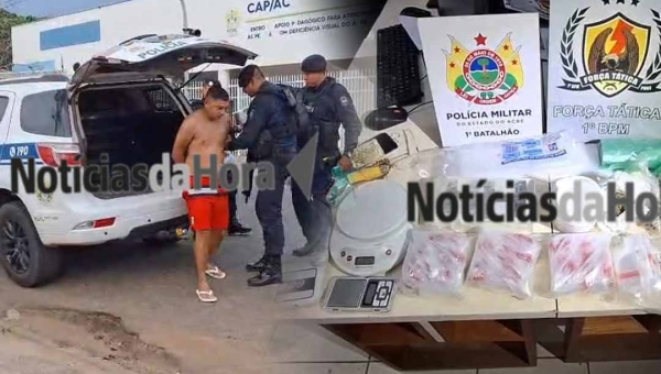 Força Tática do 1º BPM prende suspeito por tráfico de drogas na Capital