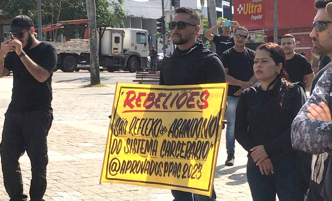 Policiais penais voltam a se manifestar em frente à Assembleia e defendem mais convocações de novos servidores