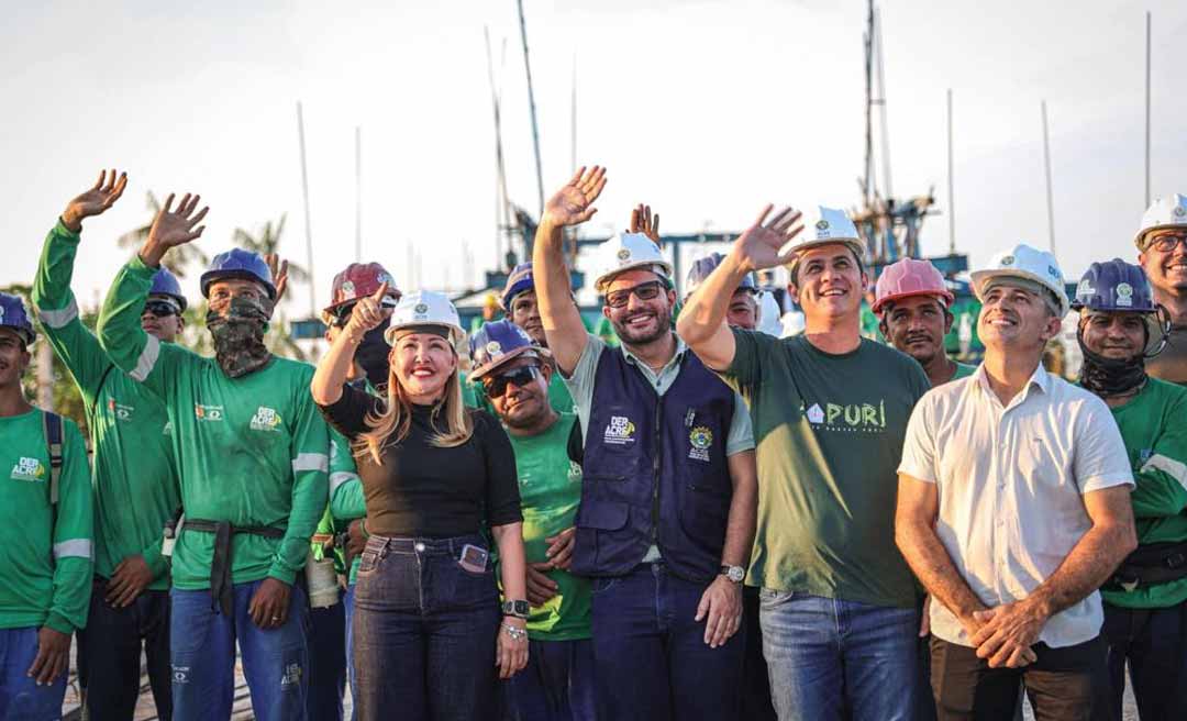 Ponte da Sibéria, que vai integrar distritos de Xapuri, entra em fase de conclusão e governador prevê entrega para outubro