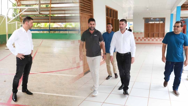 Nicolau Júnior visita escola, anuncia programa e estreita parcerias no Abunã