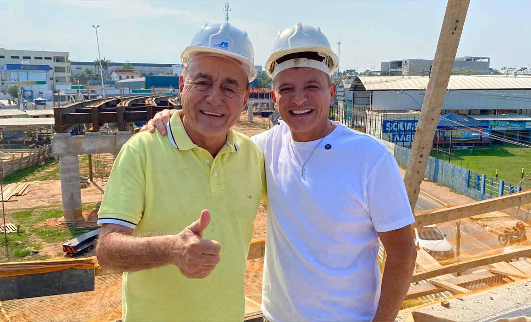 Bocalom e Márcio Bittar visitam obras do Elevado Mamedio Bittar, na Avenida Ceará: “Era chamado de loucura; hoje é realidade”