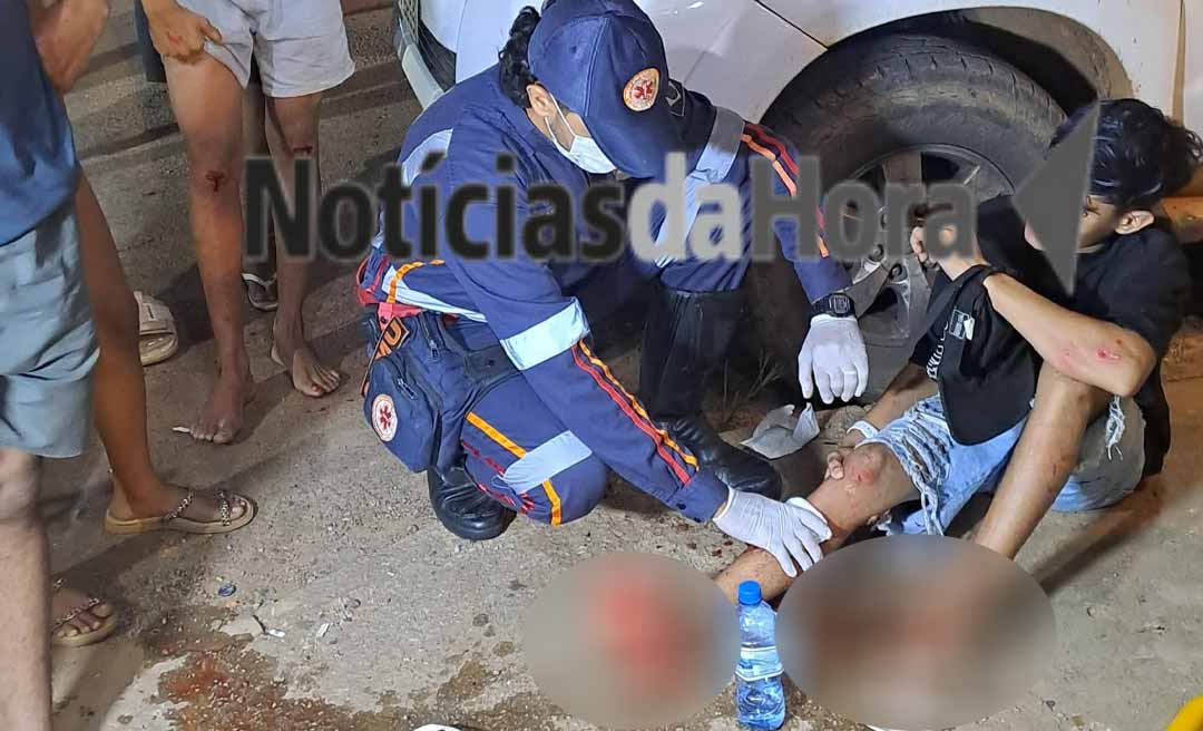 Dupla de menores pega motocicleta sem autorização e causa acidente em Rio Branco