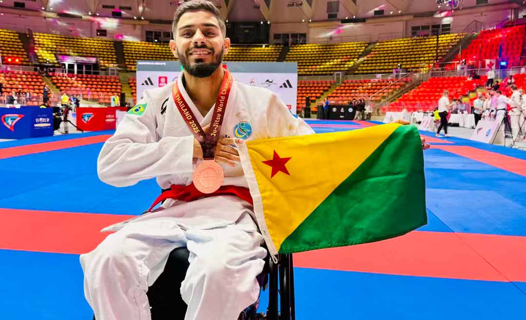 Com apoio do governo, paratleta de Tarauacá conquista medalha de bronze em Campeonato Mundial de Jiu-Jítsu Paradesportivo na Tailândia
