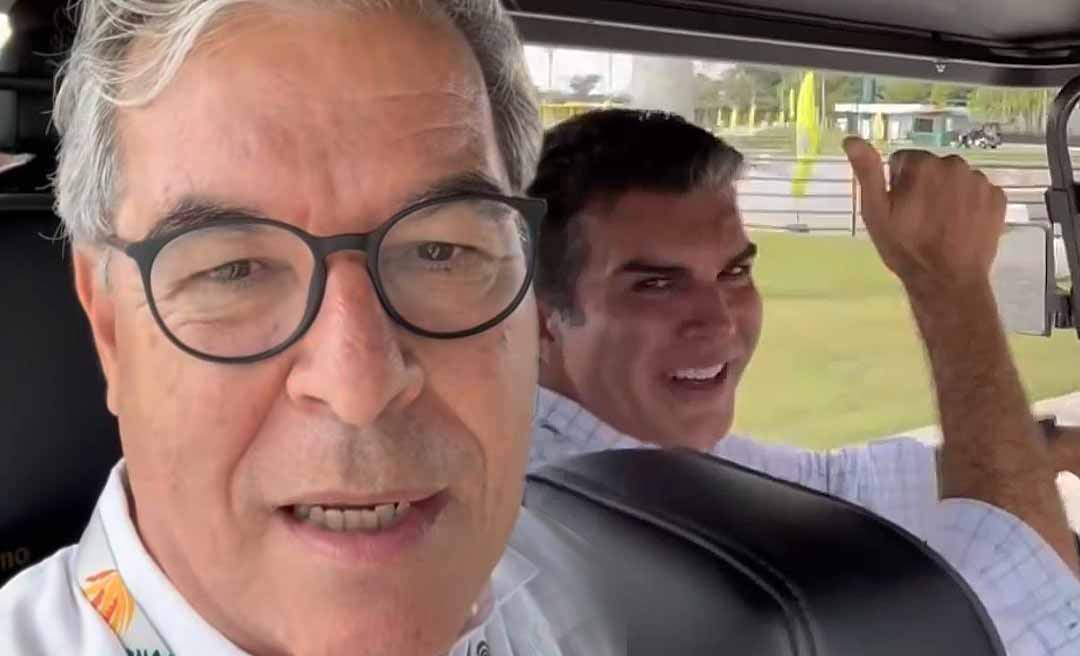Ao som de Joelma, Jorge Viana pega carona com Helder Barbalho rumo à COP30 em Belém