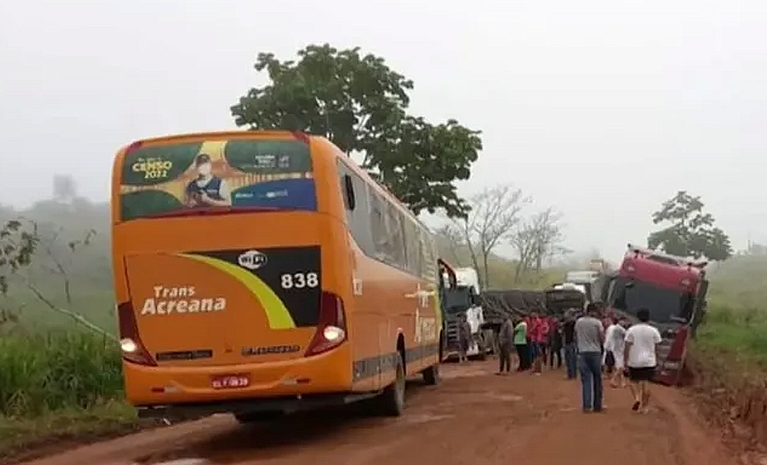 Trans Acreana lamenta acidente e alerta para a falta de sinalização em área de erosão na BR-364
