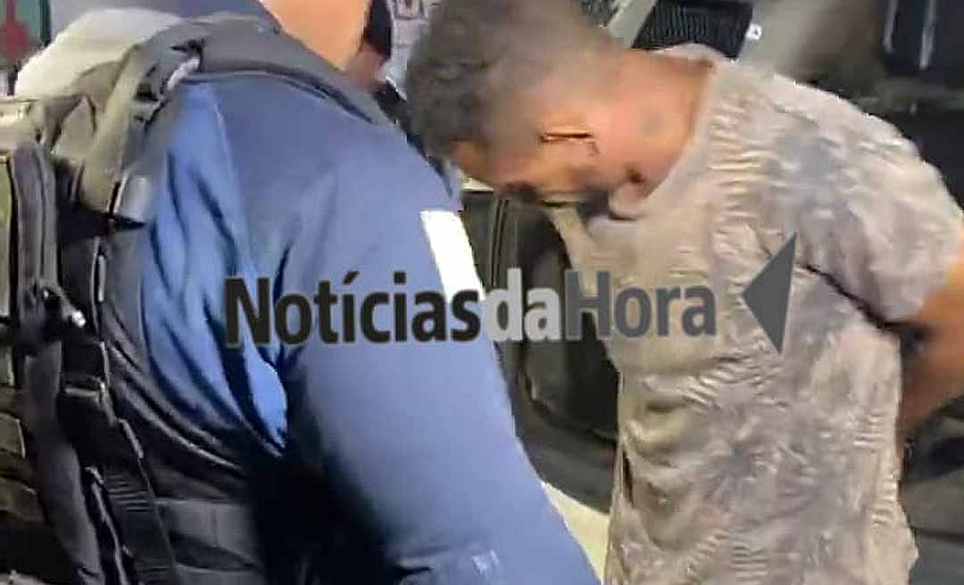 Homem em situação de rua ameaça enfermeiro, tenta tomar arma de vigilante e é detido pela Força Tática da Polícia Militar em Rio Branco