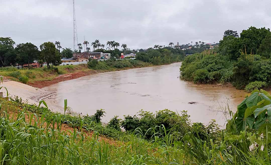 Rio Acre sobe em Brasiléia e risco de cheia avança em direção a Rio Branco, onde já foram registrados 44,40 milímetros de chuva nas últimas 24 horas