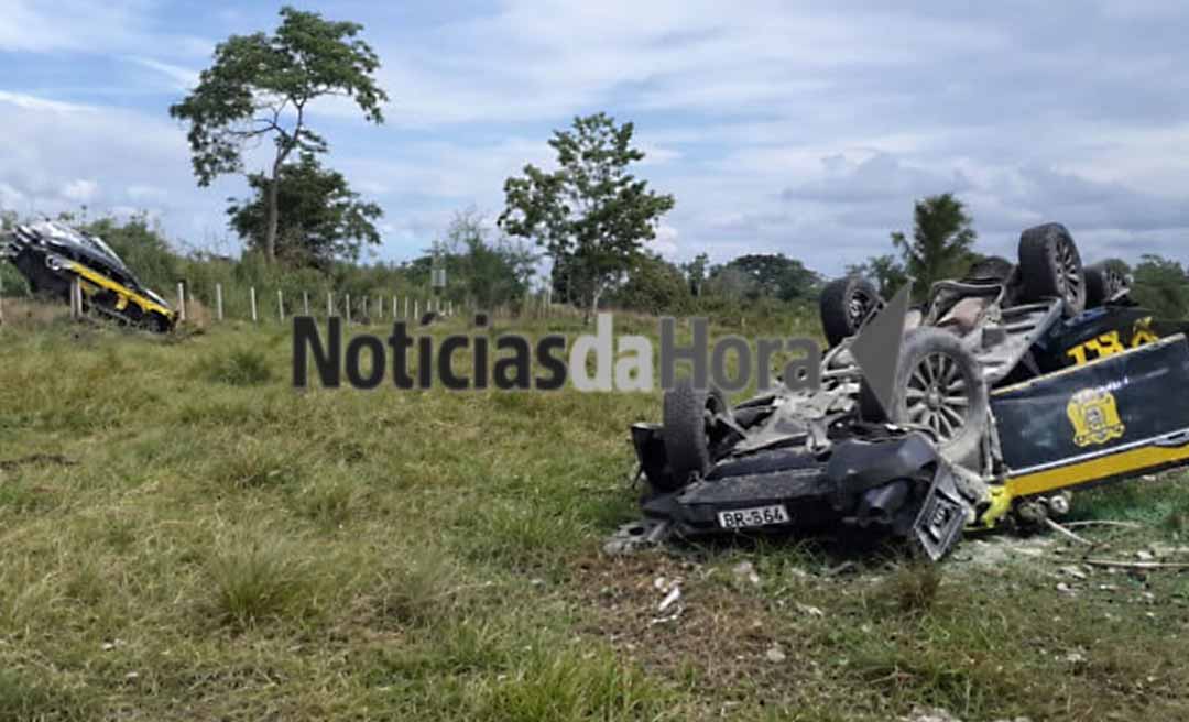 Grave acidente na BR-364 envolve duas viaturas da Polícia Rodoviária Federal
