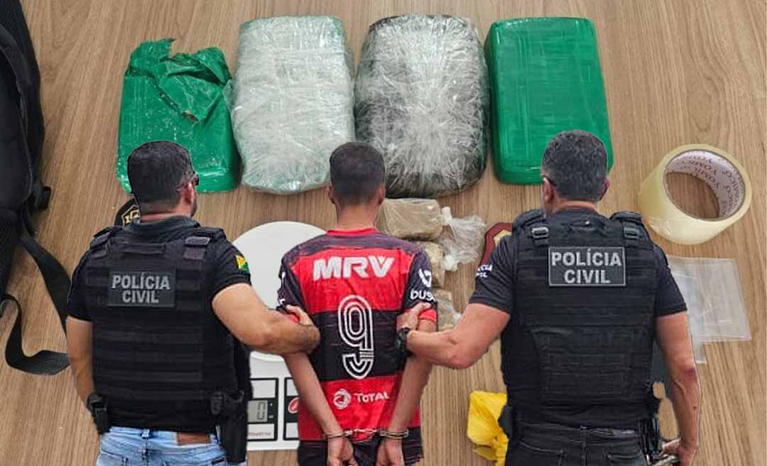 Em Rodrigues Alves, adolescente de 13 anos é apreendido pela Polícia Civil com 4,5 kg de drogas