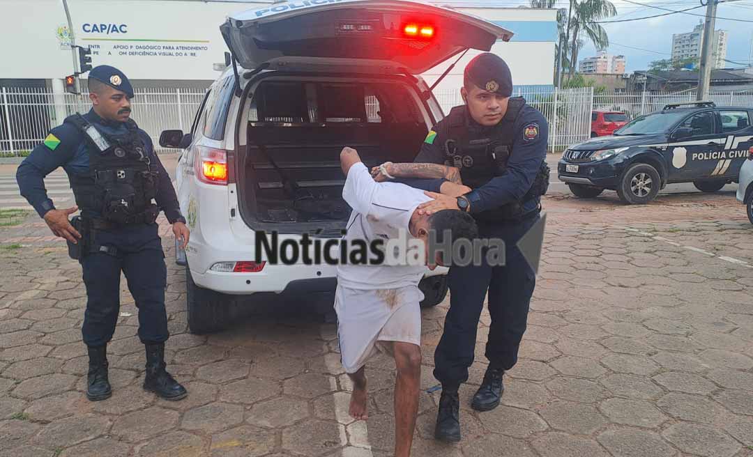 Jovem é preso por tráfico de drogas após tentar fugir da Força Tática em Rio Branco