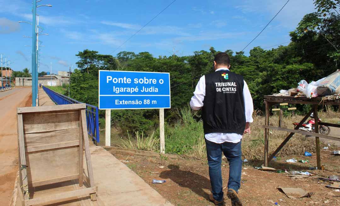 TCE-AC vistoria ponte sobre o Igarapé Judia para avaliar condições estruturais