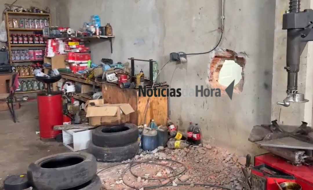 Criminosos invadem farmácia e tentam arrombar caixa eletrônico com maçarico em Rio Branco