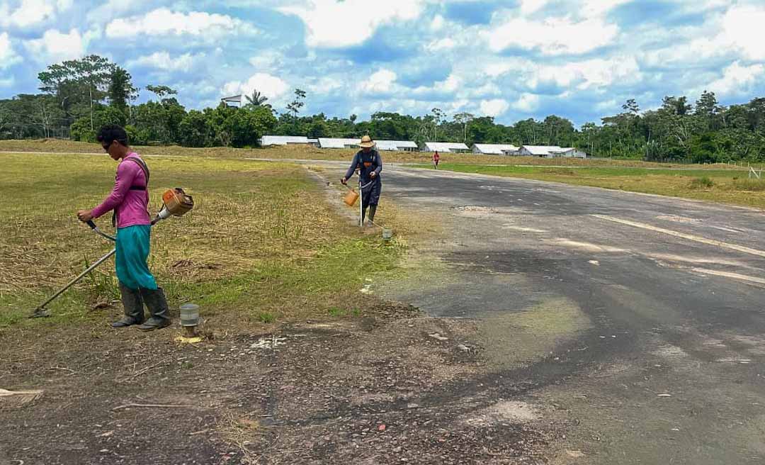Aeródromos dos municípios de Jordão e Marechal Thaumaturgo passam por manutenção