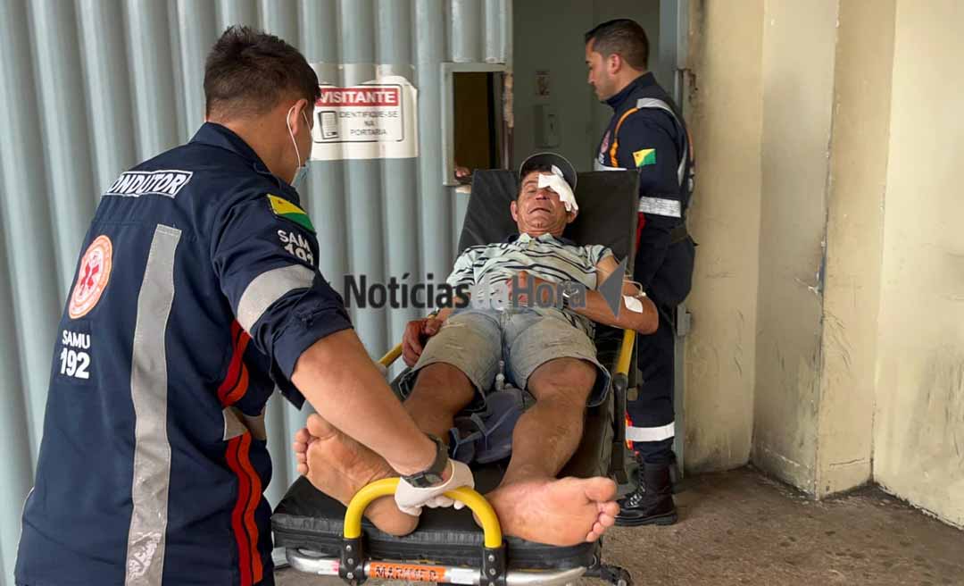 Homem fica ferido após ser atropelado por motocicleta no bairro Recanto dos Buritis, em Rio Branco