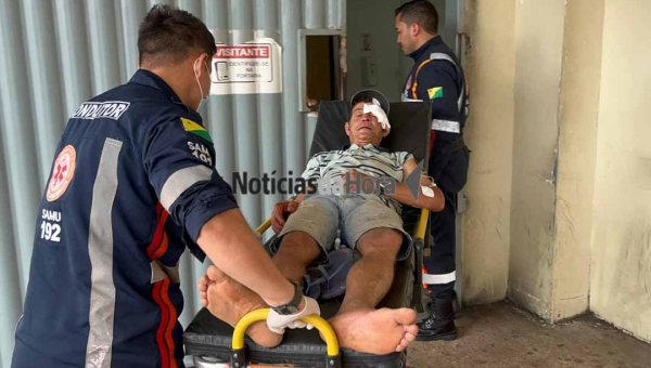 Homem fica ferido após ser atropelado por motocicleta no bairro Recanto dos Buritis, em Rio Branco