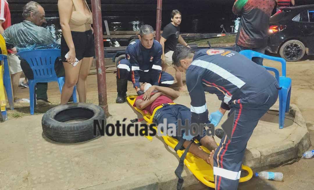 Trabalhador é atropelado por carretinha durante torneio de pesca às margens do Rio Acre