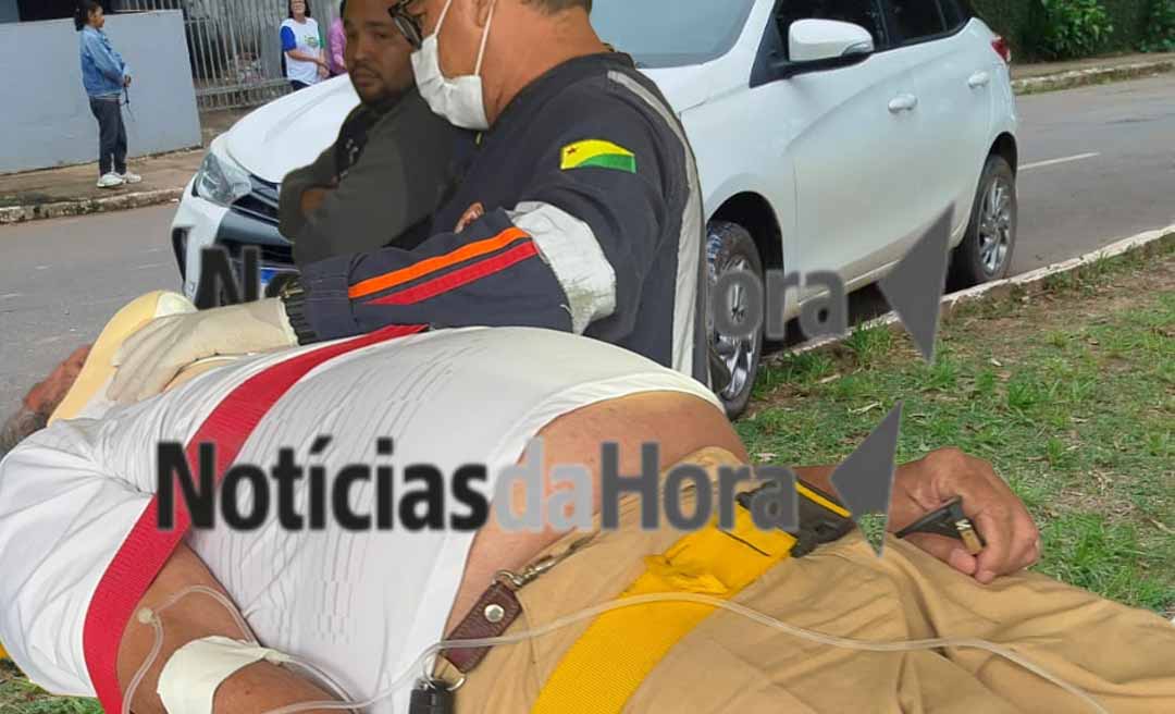 Idoso sofre mal súbito ao volante, provoca sequência de colisões e tomba carro em Rio Branco
