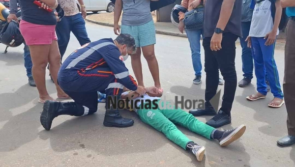 Entregador fica em estado gravíssimo após atropelar adolescente e sofrer fratura exposta no crânio em Rio Branco